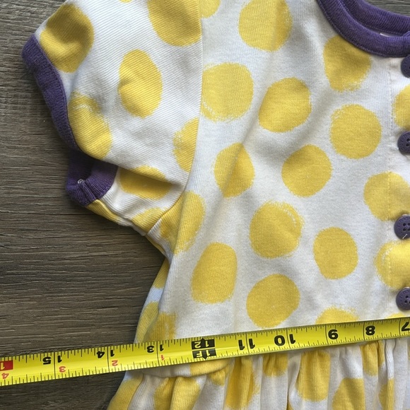Hanna Andersson Yellow Polka Dot Dress, 100% Cotton, Girls Sz 5T - Picture 11 of 12
